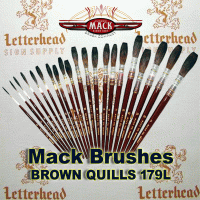 Sign painter lettering brushes full set series 179L brown size 0-30