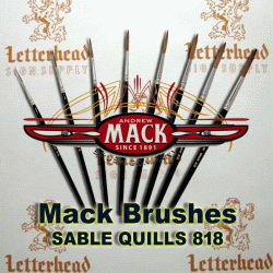 Quill Lettering Brushes Red Sable series 818 Full Set Quill Lettering Brushes Red Sable series 818 Full Set