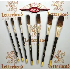 mack brush flat lettering brush soft stroke brown series-1992 full set mack brush flat lettering brush soft stroke brown series-1992 full set