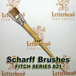 1-1/2" Fitch lettering Brush White Bristle Short Scharff series 821 1-1/2" Fitch lettering Brush White Bristle Short Scharff series 821