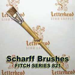 1-1/4" Fitch lettering Brush White Bristle Short Scharff series 821 1-1/4" Fitch lettering Brush White Bristle Short Scharff series 821