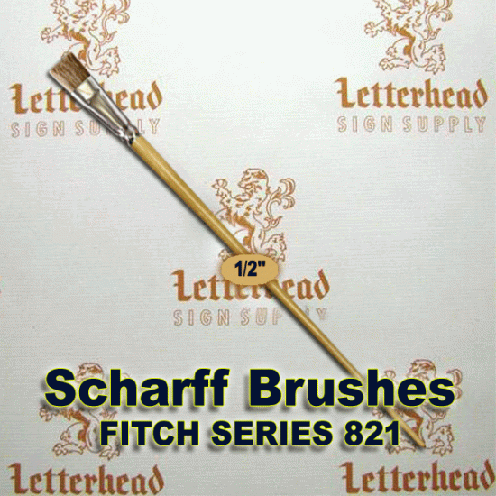 1/2" Fitch lettering Brush White Bristle Short Scharff series 821