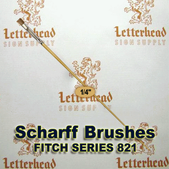 1/4" Fitch lettering Brush White Bristle Short Scharff series 821