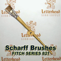 1" Fitch lettering Brush White Bristle Short Scharff series 821 1" Fitch lettering Brush White Bristle Short Scharff series 821