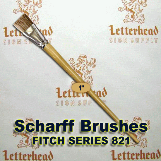 1" Fitch lettering Brush White Bristle Short Scharff series 821