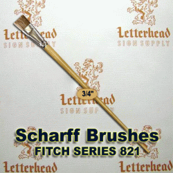 3/4" Fitch lettering Brush White Bristle Short Scharff series 821 3/4" Fitch lettering Brush White Bristle Short Scharff series 821