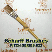 1-1/2" Fitch lettering Brush White Bristle Long Scharff series 822
