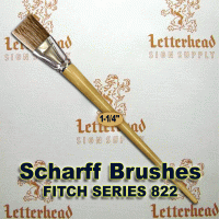 1-1/4" Fitch lettering Brush White Bristle Long Scharff series 822