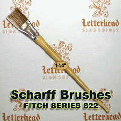 1-1/4" Fitch lettering Brush White Bristle Long Scharff series 822 1-1/4" Fitch lettering Brush White Bristle Long Scharff series 822