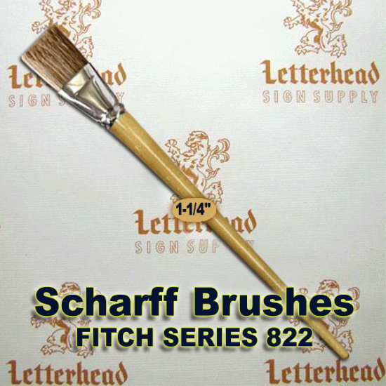 1-1/4" Fitch lettering Brush White Bristle Long Scharff series 822