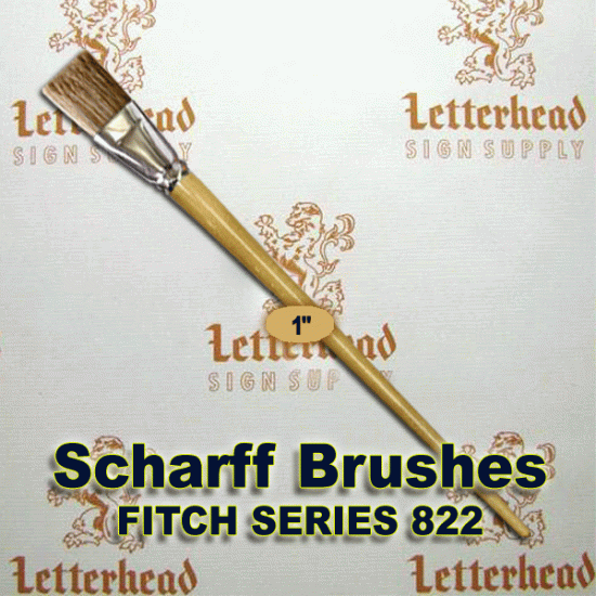 1" Fitch lettering Brush White Bristle Long Scharff series 822