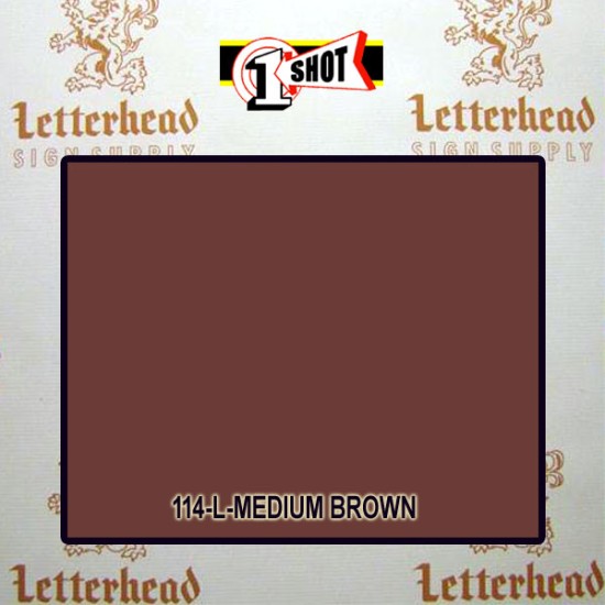 1 Shot Lettering Enamel Paint Medium Brown 114L - 1/2 Pint