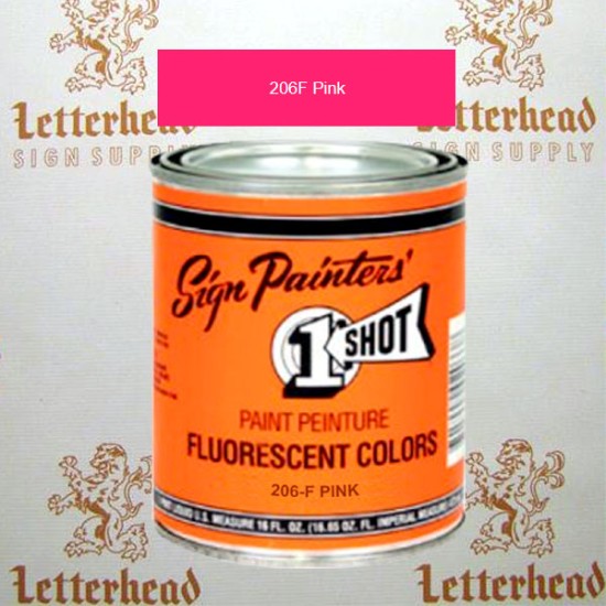 1 Shot Lettering Enamel Paint Pink 206F - Quart
