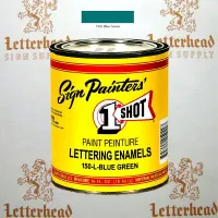 1 Shot Lettering Enamel Paint Blue Green 150L - 1/4 Pint