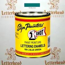 1 Shot Lettering Enamel Paint Blue Green 150L - Quart