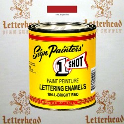1 Shot Lettering Enamel Paint Bright Red 104L - 1/4 Pint 1 Shot Lettering Enamel Paint Bright Red 104L - 1/4 Pint