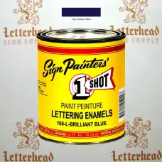 1 Shot Lettering Enamel Paint Brilliant Blue 156L - 1/4 Pint