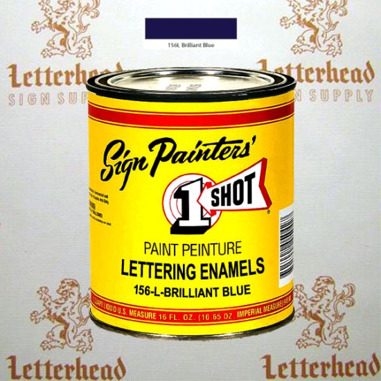 1 Shot Lettering Enamel Paint Brilliant Blue 156L - Pint