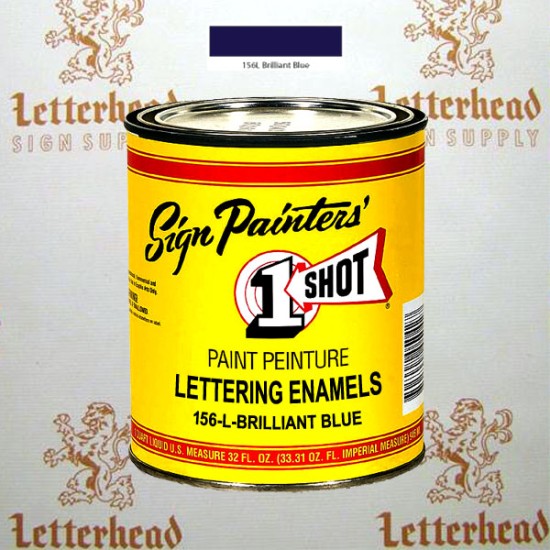 1 Shot Lettering Enamel Paint Brilliant Blue 156L - Quart