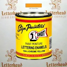1 Shot Lettering Enamel Paint Chrome Yellow 134L - Quart