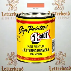 1 Shot Lettering Enamel Paint Coral 120L - 1/4 Pint