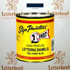 1 Shot Lettering Enamel Paint Dark Blue 158L - 1/4 Pint