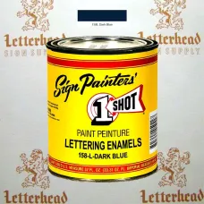 1 Shot Lettering Enamel Paint Dark Blue 158L - Quart