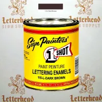 1 Shot Lettering Enamel Paint Dark Brown 115L - 1/4 Pint