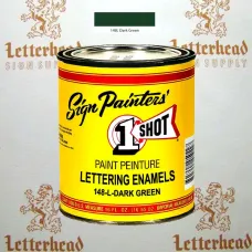 1 Shot Lettering Enamel Paint Dark Green 148L - 1/4 Pint
