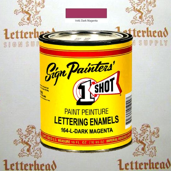 1 Shot Lettering Enamel Paint Dark Magenta 164L - Pint