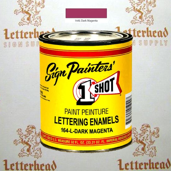 1 Shot Lettering Enamel Paint Dark Magenta 164L - Quart