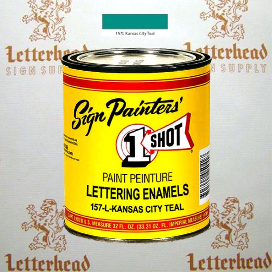 1 Shot Lettering Enamel Paint Kansas City Teal 157L - Quart