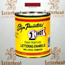 1 Shot Lettering Enamel Paint Kool Crimson 106L - 1/2 Pint
