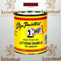 1 Shot Lettering Enamel Paint Maroon 108L- 1/4 Pint