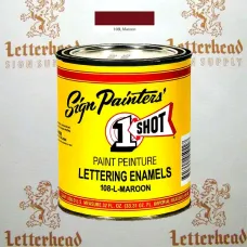 1 Shot Lettering Enamel Paint Maroon 108L- Quart
