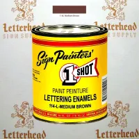 1 Shot Lettering Enamel Paint Medium Brown 114L - 1/4 Pint