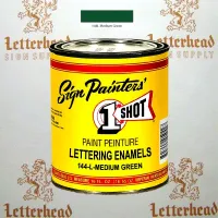 1 Shot Lettering Enamel Paint Medium Green 144L - 1/4 Pint