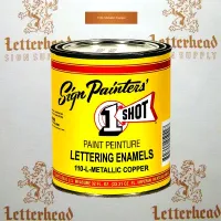 1 Shot Lettering Enamel Paint Metallic Copper 110L - Quart