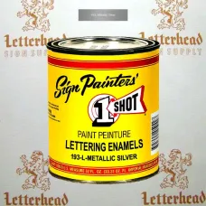 1 Shot Lettering Enamel Paint Metallic Silver 193L - Quart