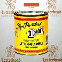 1 Shot Lettering Enamel Paint Orange 124L - 1/4 Pint