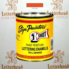 1 Shot Lettering Enamel Paint Orange 124L - Quart