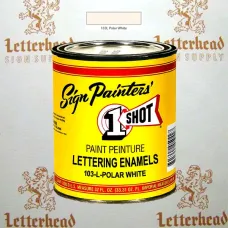1 Shot Lettering Enamel Paint Polar White 103L - Quart