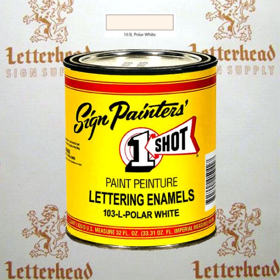 1 Shot Lettering Enamel Paint Polar White 103L - Quart