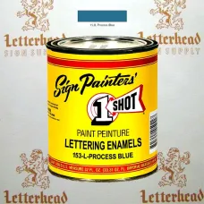 1 Shot Lettering Enamel Paint Process Blue 153L - Quart