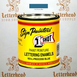 1 Shot Lettering Enamel Paint Process Blue 153L - Quart 1 Shot Lettering Enamel Paint Process Blue 153L - Quart