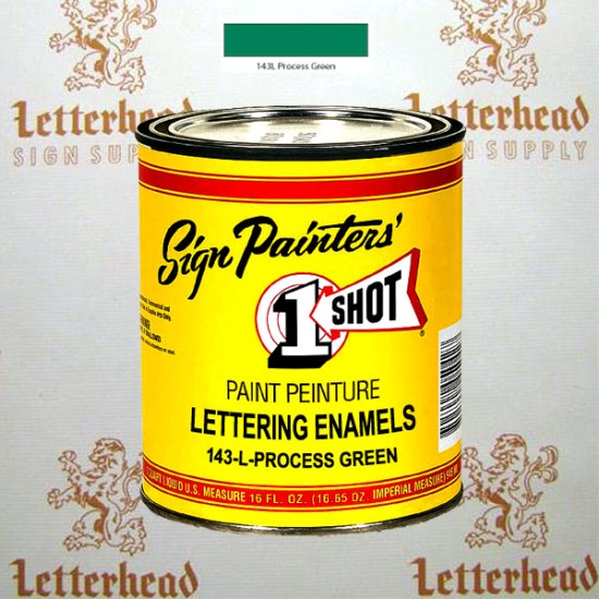 1 Shot Lettering Enamel Paint Process Green 143L - Pint