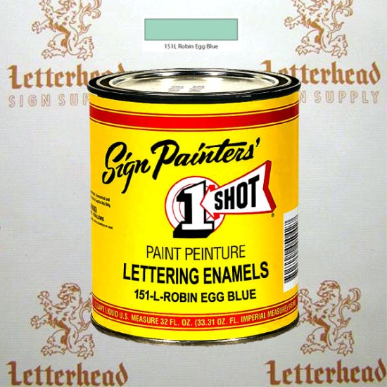 1 Shot Lettering Enamel Paint Robin Egg Blue 151L - Quart