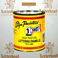 1 Shot Lettering Enamel Paint Tan 117L - 1/4 Pint