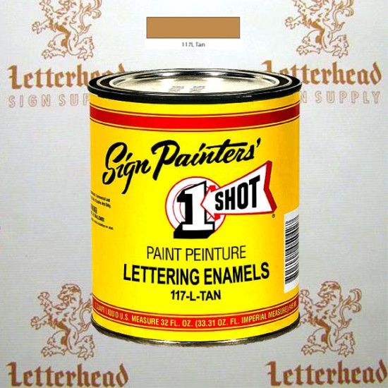 1 Shot Lettering Enamel Paint Tan 117L - Quart