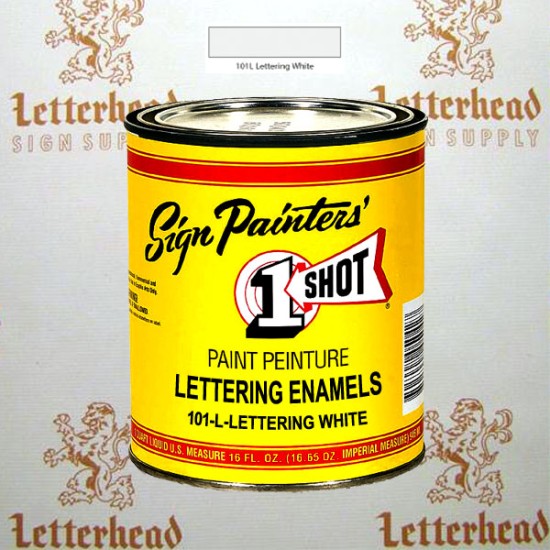 1 Shot Lettering Enamel Paint White 101L-Pint